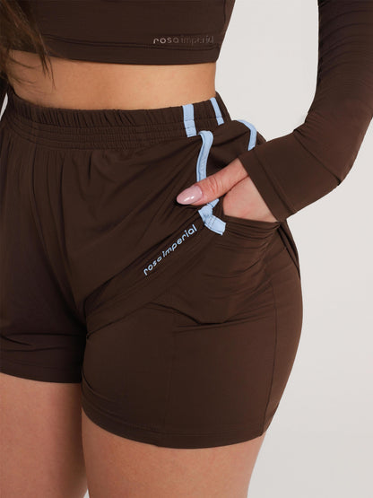SHORT REFLECT DUO BROWN COM AZUL SKY