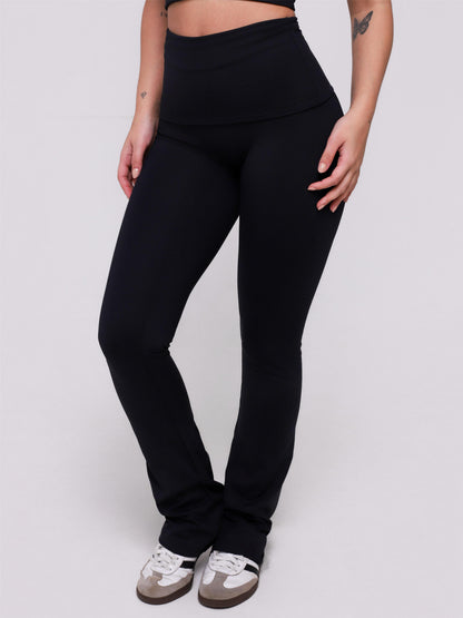 CALÇA FLARE FOLD PRETO