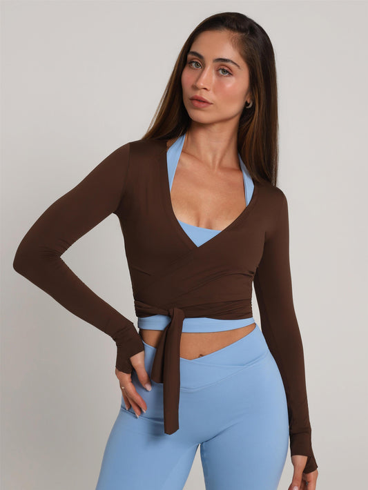 CROPPED LONG SLEEVE BROWN