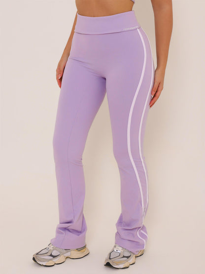 CALÇA FLARE FOLD DUO LAVANDA COM BRANCO
