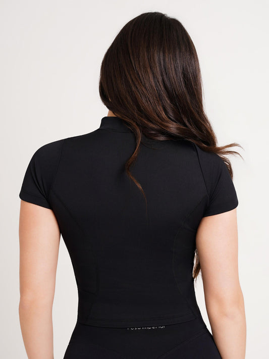 T-SHIRT ZIP UP PRETO