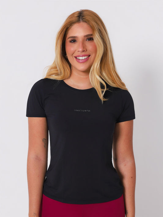 T-SHIRT ALONGADO BASIC PRETO