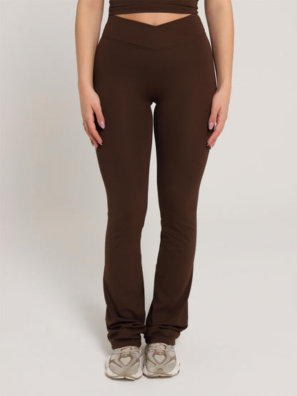 CALÇA FLARE NEW FLEX BROWN