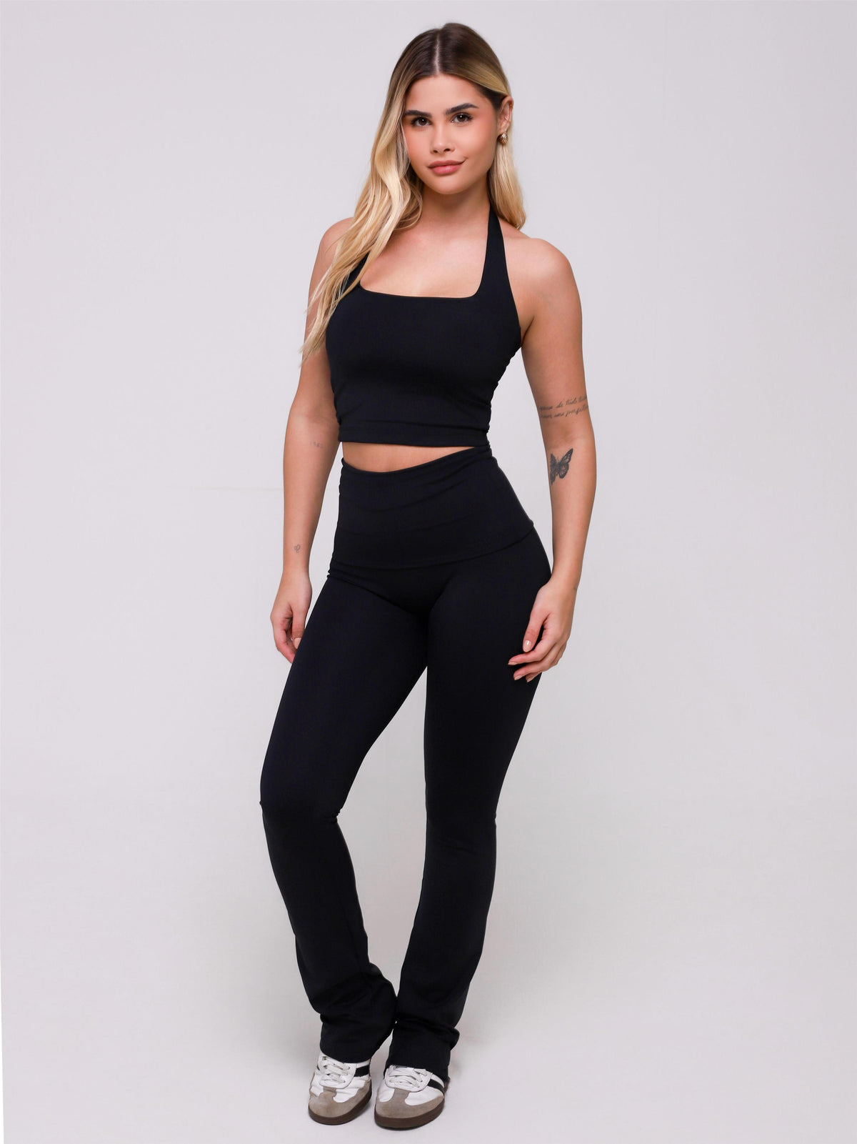 CALÇA FLARE FOLD PRETO