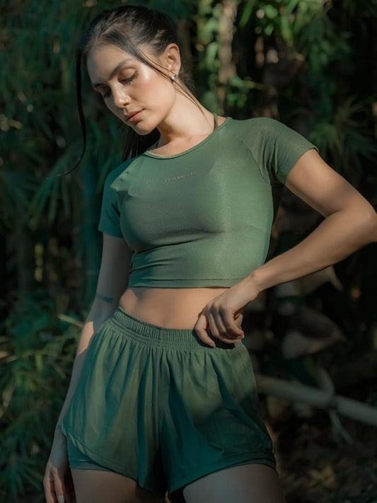 SHORT DRY REFLECT VERDE MILITAR