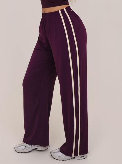 CALÇA WIDE MESH WINE