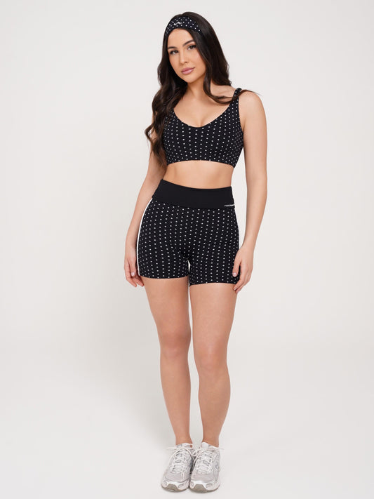 SHORT FOLD DUO PRETO COM POÁ PRETO