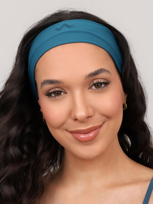 FAIXA DE CABELO BORDADA AZUL DEEP