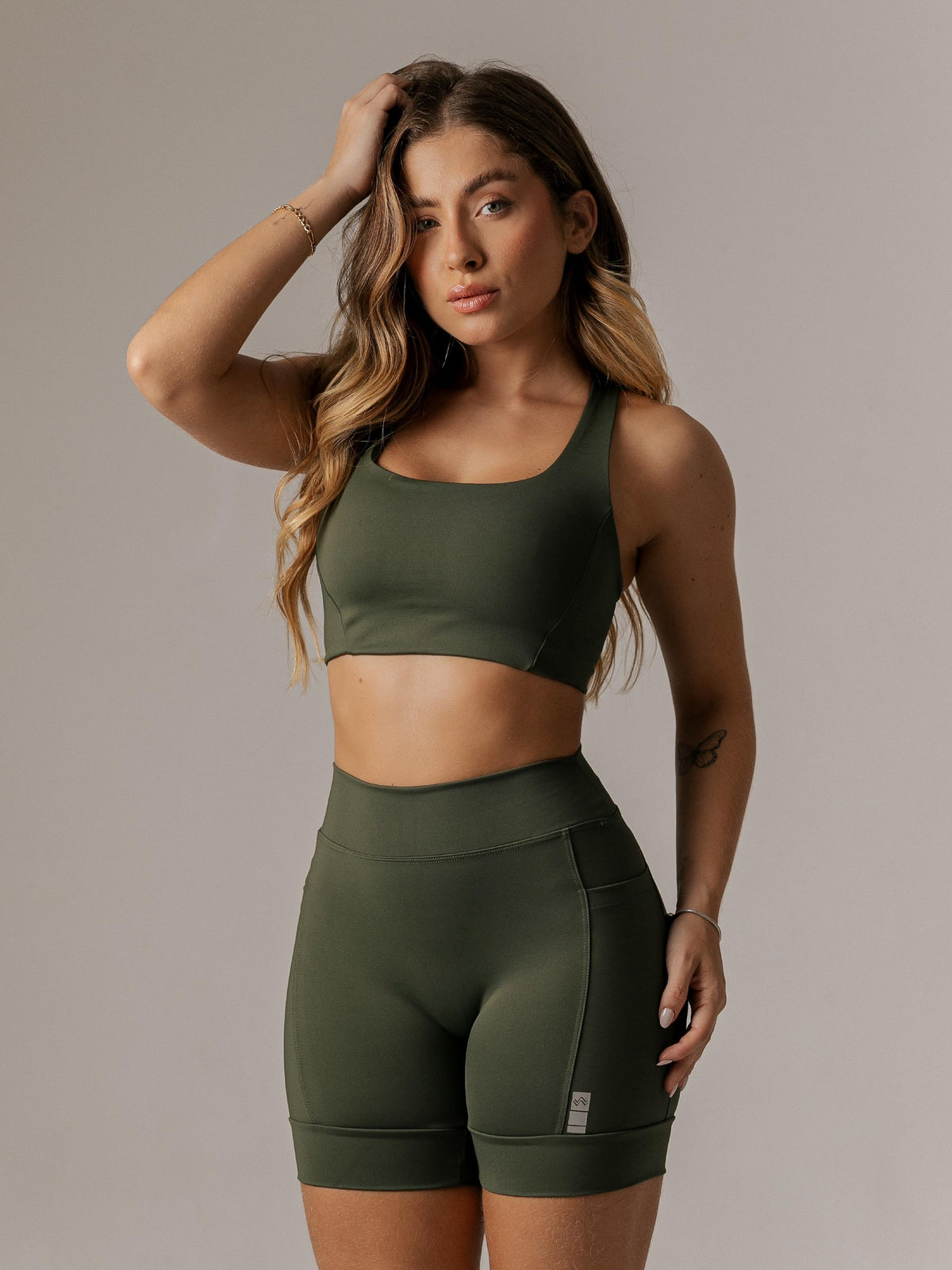 SHORT  PACE BARRADO VERDE MILITAR