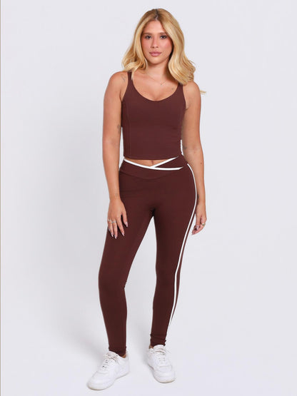 LEGGING CONTRAST ESPRESSO COM OFF