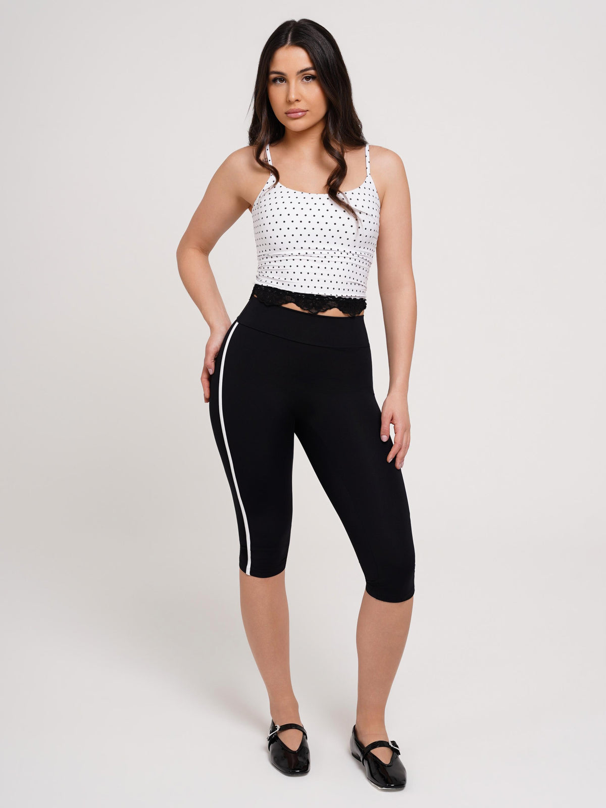 LEGGING CAPRI DUO PRETO COM BRANCO