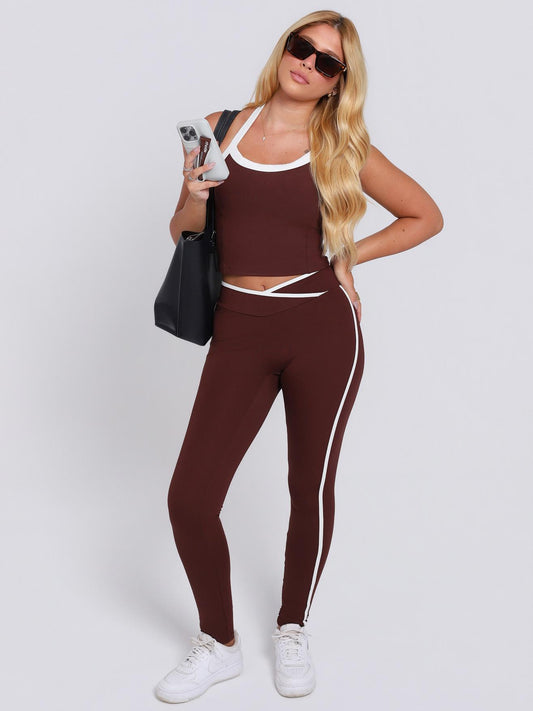 LEGGING CONTRAST ESPRESSO COM OFF