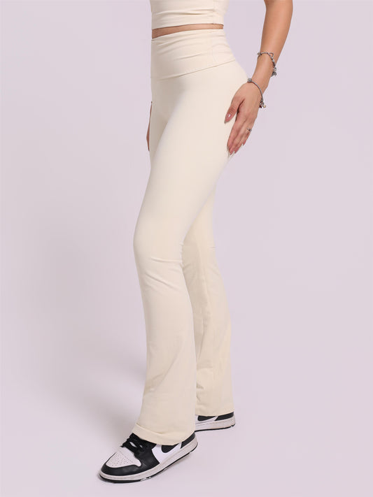 CALÇA FLARE FOLD BAUNILHA
