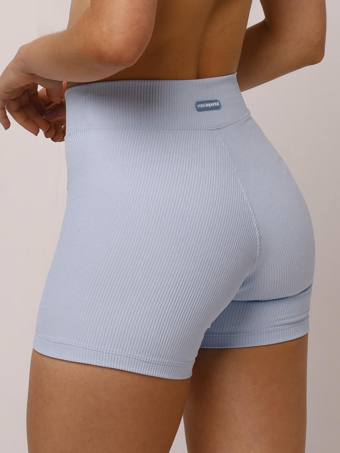 SHORT SKIN CANELADO AZUL SKY