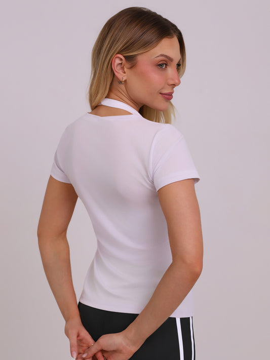 T-SHIRT  BASIC ALONGADA DRY BRANCO