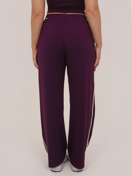 CALÇA WIDE MESH WINE