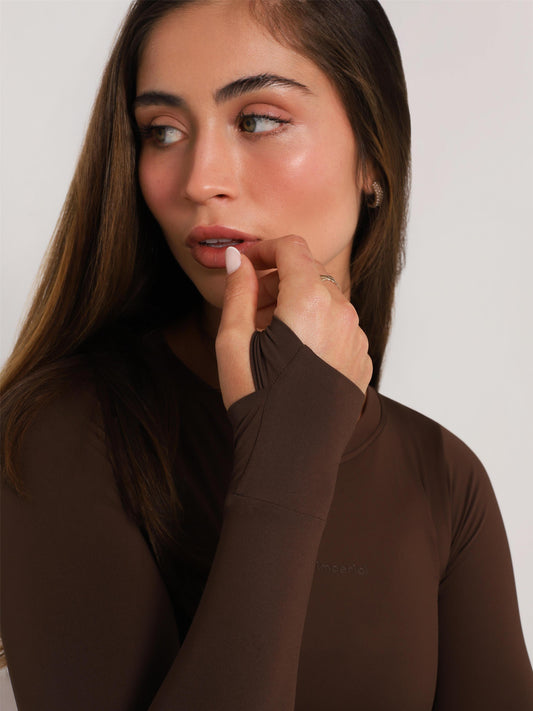 T-SHIRT MANGA LONGA FRESH BROWN