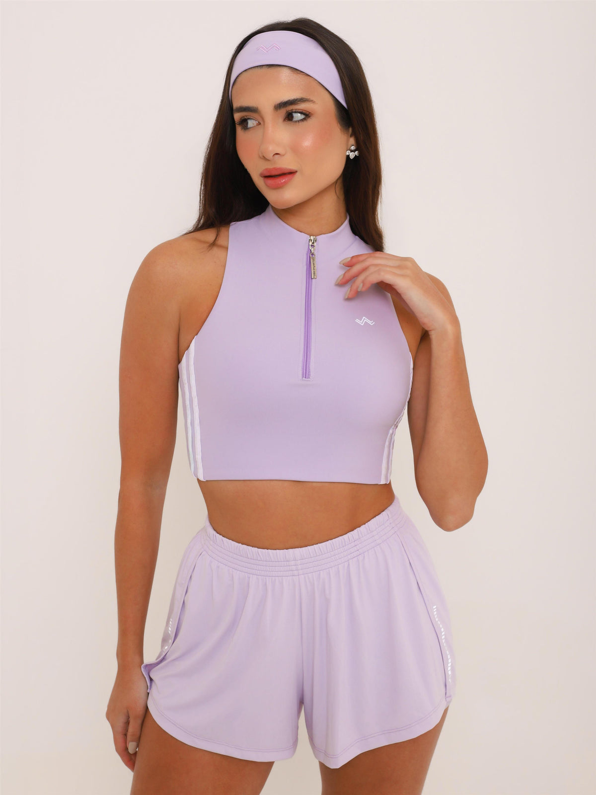 TOP PACE COM ZÍPER LAVANDA COM BRANCO