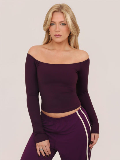 CROPPED SHOULDER WINE