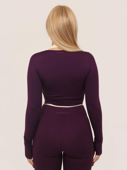 CROPPED LONG SLEEVE WINE