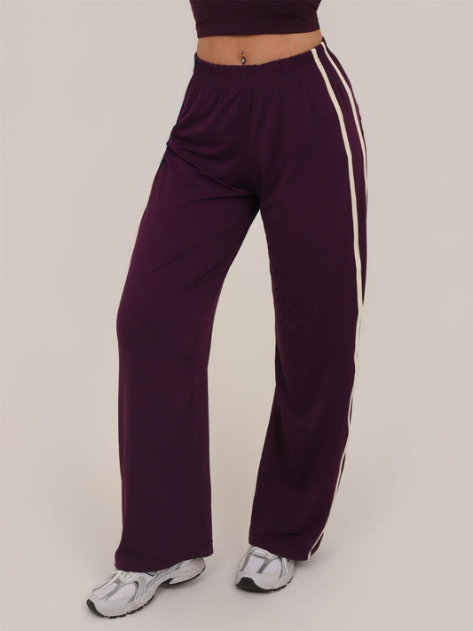 CALÇA WIDE MESH WINE