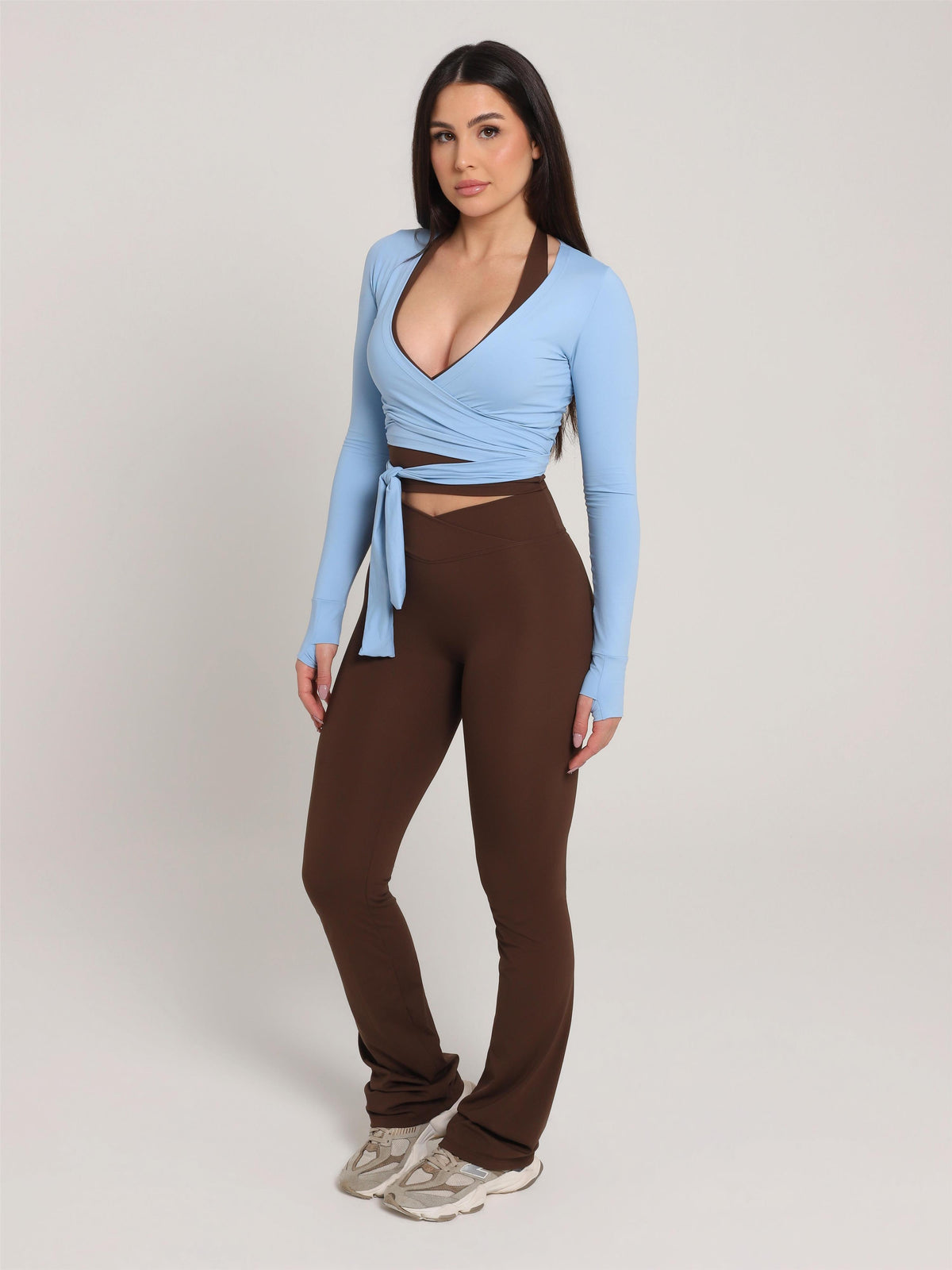 CALÇA FLARE NEW FLEX BROWN