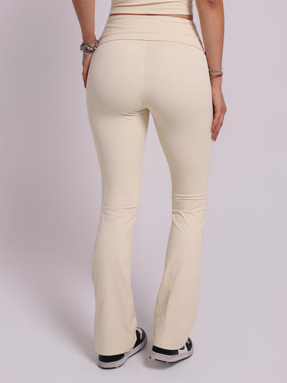 CALÇA FLARE FOLD BAUNILHA