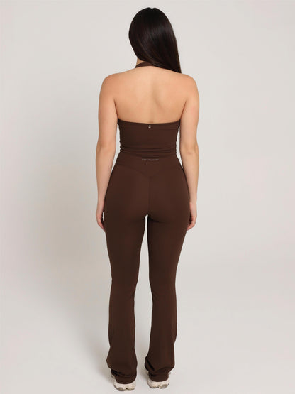 CALÇA FLARE NEW FLEX BROWN
